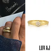 LUV AJ 好萊塢潮牌 金色古典鑲鑽戒指 定情戒指 HEX PAVE SIGNET RING 5 戒圍
