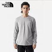 The North Face M FOUNDATION L/S TEE - AP 男長袖上衣-灰-NF0A7QVDA91 S 灰色