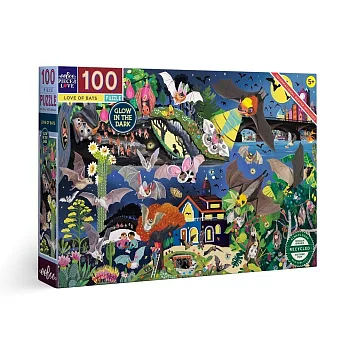eeBoo 拼圖 -  Love of Bats 100 Piece Puzzle 蝙蝠之愛 (100片)