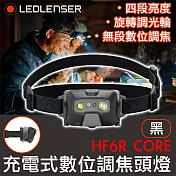 德國 LED LENSER HF6R CORE 充電式數位調焦頭燈-黑色