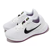 Nike 慢跑鞋 Wmns Revolution 6 NN 女鞋 白 黑 莓果紫 緩震 運動鞋 DC3729-106