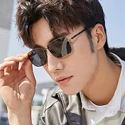 【ALEGANT】韓系穿搭鉑石灰槍灰方框寶麗來偏光墨鏡/UV400太陽眼鏡
