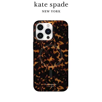 【kate spade】iPhone 15系列 MagSafe 精品手機殼 華麗玳瑁 iPhone 15 Pro Max