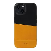 Alto Metro 插卡式皮革手機殼 iPhone 15 - 焦糖棕/渡鴉黑