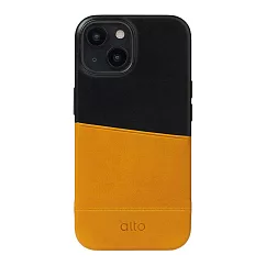 Alto Metro 插卡式皮革手機殼 iPhone 15 ─ 焦糖棕/渡鴉黑