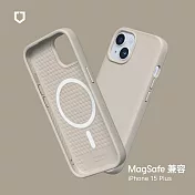 犀牛盾 iPhone 15 Plus (6.7吋) SolidSuit (MagSafe 兼容) 防摔背蓋手機保護殼- 貝殼灰