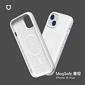犀牛盾 iPhone 15 Plus (6.7吋) SolidSuit (MagSafe 兼容) 防摔背蓋手機保護殼- 經典白
