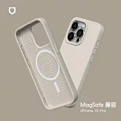 犀牛盾 iPhone 15 Pro (6.1吋) SolidSuit (MagSafe 兼容) 防摔背蓋手機保護殼- 貝殼灰