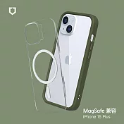犀牛盾 iPhone 15 Plus (6.7吋) Mod NX(MagSafe兼容) 邊框背蓋兩用手機保護殼 - 軍綠