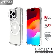ABSOLUTE LINKASEAIR iPhone15 Pro 6.1吋 超越軍規防摔9H高硬度大猩猩玻璃保護殼 裸機感透明