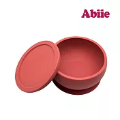 abiie 食光碗-吸盤式矽膠餐碗 玫瑰荔枝