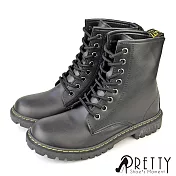 【Pretty】女 馬丁靴 短靴 工程靴 短筒 台灣製 JP23 黑色