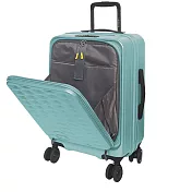 [Lamada 藍盾] 20吋前開式炫麗格紋系列行李箱/登機箱(藍)