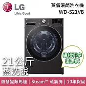 LG 樂金 WD-S21VB 21公斤 (蒸洗脫)滾筒洗衣機 尊爵黑 含基本安裝+舊機回收