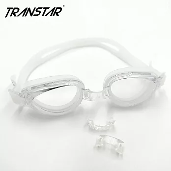 TRANSTAR 泳鏡 升級版抗UV塑鋼鏡片-防霧純矽膠 透明