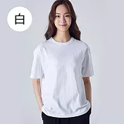【男人幫】SL032＊100%純棉/亞麻棉彈性素面T恤 XS 白色