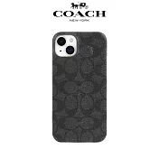 【COACH】iPhone 15系列 精品手機殼 黑色經典大C  iPhone 15