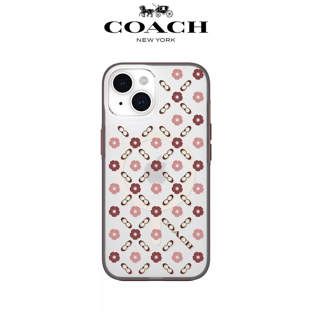 【COACH】iPhone 15系列 MagSafe 精品手機殼 小茶花 iPhone 15