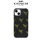 【COACH】iPhone 15系列 精品真皮手機殼 小恐龍 iPhone 15