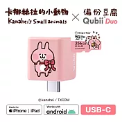 Maktar QubiiDuo USB-C 備份豆腐 卡娜赫拉的小動物 256GB組合 粉紅兔兔+卡娜256G記憶卡