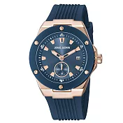 Jonas Jasmin JJ-2250 玫瑰金環點流線錶帶女腕錶 沉穩藍-P2