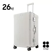 【cctogo杯電旅箱】杯架&充電埠 鋁框行李箱 26吋  自在白