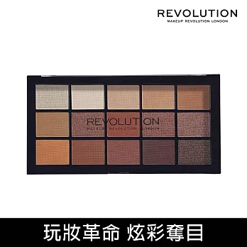 【MAKEUP REVOLUTION】玩妝革命15色眼影盤16.5g(比利時可可)