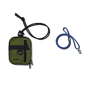 【bitplay】 Essential Pouch 機能小包 V2(含頸掛繩)- 軍綠色+ 8mm撞色掛繩組 -藍