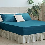 【麗塔寢飾】60支紗精梳棉 雙人床包 Magic colors 土耳其藍
