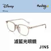 JINS 迪士尼米奇米妮系列第二彈-米奇款式無度數濾藍光眼鏡(FPC-23A-101) 淺棕