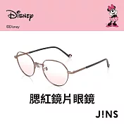 JINS 迪士尼米奇米妮系列第二彈-米妮款式無度數腮紅鏡片眼鏡(LMF-23A-119) 暗棕