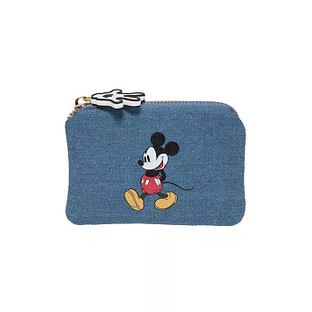 【Disney】米奇-休閒米奇-票卡零錢包-丹寧藍 PTD22-C6-22DE