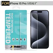 Xmart for iPhone 15Pro / i15 6.1 薄型 9H 玻璃保護貼-非滿版