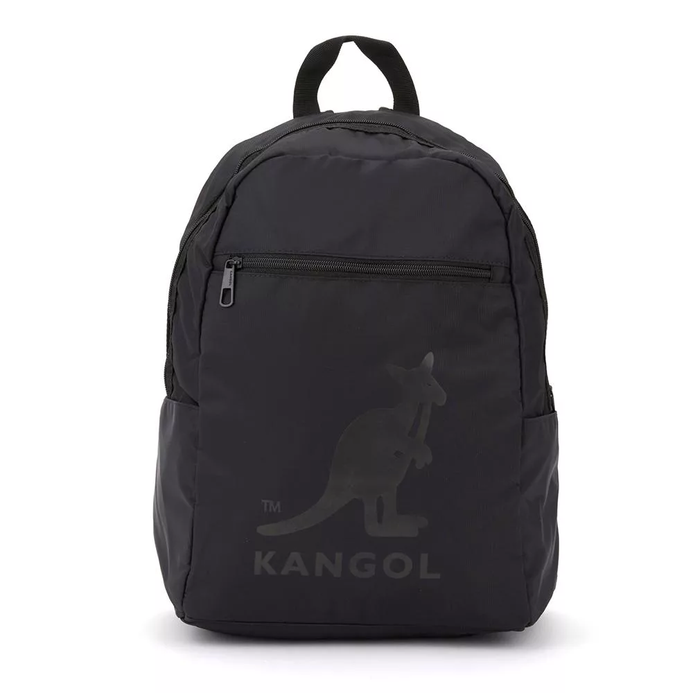 KANGOL - 英國袋鼠雙色拚接大袋鼠商務休閒兩用後背包-共4色 黑色黑底