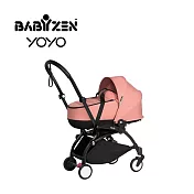 Babyzen 法國 YOYO Bassinet 0+新生兒睡籃推車(含車架) - 黑色車架+桃色睡籃