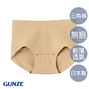 【日本GUNZE】全無痕美型輕薄三角褲(HZ6070-P2) L 膚色