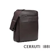 【Cerruti 1881】限量2折 義大利頂級小牛皮側背包肩背包 全新專櫃展示品(咖啡色 CEBO05624M)
