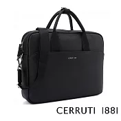 【Cerruti 1881】限量2折 義大利頂級小牛皮公事包/斜背包 全新專櫃展示品(黑色 CECA04657S)