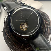 MASERATI瑪莎拉蒂精品錶,編號：R8821133001,42mm圓形黑精鋼錶殼黑色錶盤真皮皮革深黑色錶帶