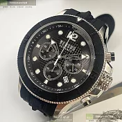 VERSUS VERSACE凡賽斯精品錶,編號：VV00353,48mm圓形黑精鋼錶殼黑色錶盤矽膠深黑色錶帶