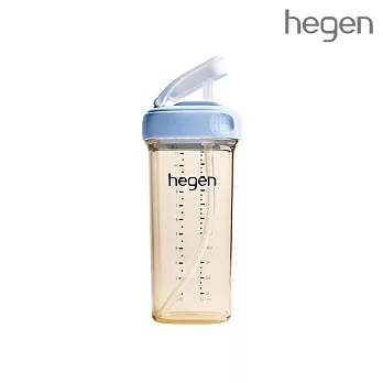 【Hegen】 PCTO™ 輕飲時光PPSU方圓型寬口吸管杯2.0 330ml -沁藍