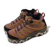 Merrell 戶外鞋 Moab 3 Mid GTX 女鞋 棕 紅 防水 中筒 越野 郊山 登山 Vibram ML037498