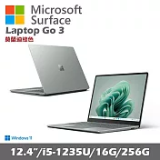 Microsoft 微軟 Surface Laptop Go 3 12.4吋(i5/16G/256G/Win11) 莫蘭迪綠
