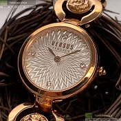 VERSUS VERSACE凡賽斯精品錶,編號：VV00359,28mm圓形玫瑰金精鋼錶殼白色錶盤精鋼玫瑰金色錶帶