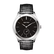 RHYTHM 麗聲 文青素面簡單簡約美高貴皮革手錶-P1301L 銀框銀圈
