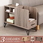 《Homelike》狄尼多功能收納邊櫃(三色) 置物櫃 沙發邊櫃 床邊櫃 小茶几- 灰橡色