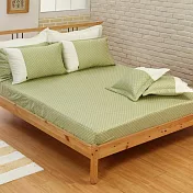 【麗塔寢飾】40支紗精梳棉 雙人床包枕套三件式 光點 綠色