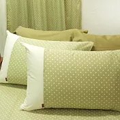 【麗塔寢飾】40支紗精梳棉 美式信封枕套組 光點 綠色