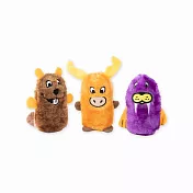ZippyPaws 毛茸茸夥伴-海狸、駝鹿、海象 | 狗狗玩具 寵物玩具 有聲玩具
