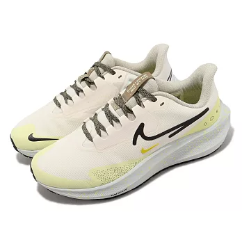 Nike 慢跑鞋 Wmns Air Zoom Pegasus Shield 女鞋 防潑水 米灰 綠 運動鞋 DO7626-100